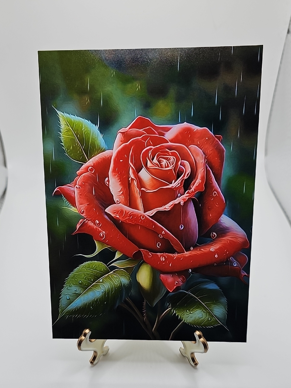 5x7 Red Rose Flower Floral Art Print‎